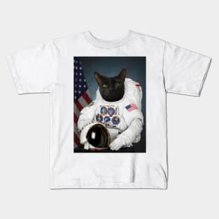 Black Cat Astronaut (Nasa Employee Photo) Kids T-Shirt